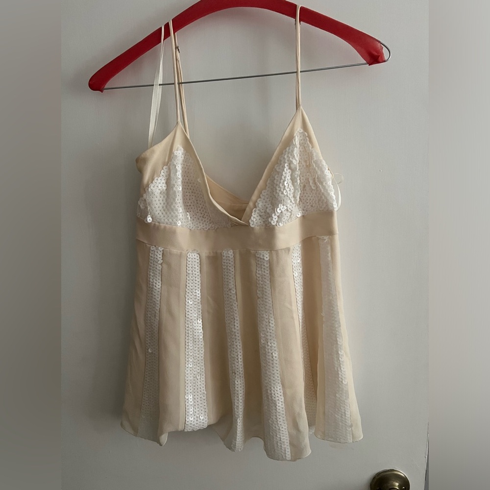 BCBG Maxazria Silk & Sequin Top